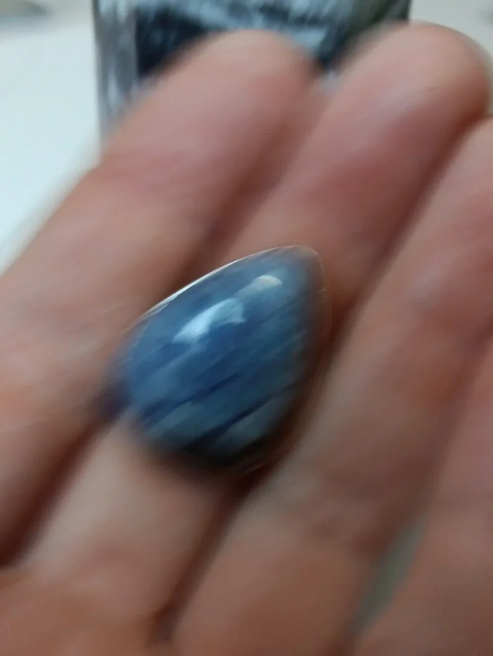 Teardrop Blue Gemstone Ring - Blue